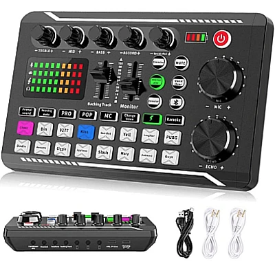 Placa de Sunet Live Q SK7 cu Mixer Audio Podcast si Schimbator de Voce Placa de Sunet Live Q SK7 cu Mixer Audio Podcast si Schimbator de Voce