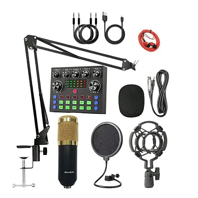 Microfon condensator podcast profesional cu placa de sunet Q SK8 Microfon condensator podcast profesional cu placa de sunet Q SK8