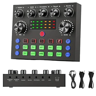 Microfon condensator podcast profesional cu placa de sunet Q SK8 Microfon condensator podcast profesional cu placa de sunet Q SK8