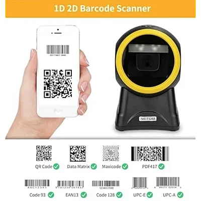 Scaner QR/coduri de bare de birou profesional Andowl Q SM6 negru/galben Scaner QR/coduri de bare de birou profesional Andowl Q SM6 negru/galben