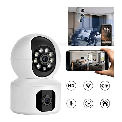 Camera dubla de supraveghere SX626 HD WIFI audio bidirectional Camera dubla de supraveghere SX626 HD WIFI audio bidirectional