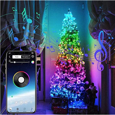 Instalatie decorativa RGB Cu Control Bluetooth Prin Aplicatie 5 metri Luminozitate Reglabila USB Multicolor Instalatie decorativa RGB Cu Control Bluetooth Prin Aplicatie 5 metri Luminozitate Reglabila USB Multicolor