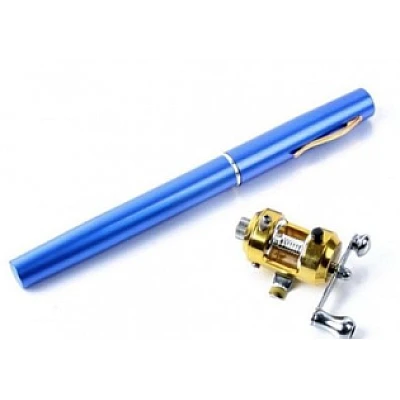 Lanseta telescopica de buzunar (21 cm) din aluminiu cu mulineta Lanseta telescopica de buzunar (21 cm) din aluminiu cu mulineta