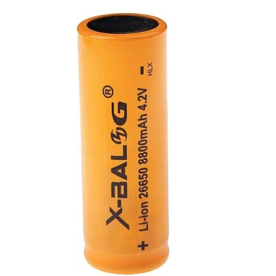 Acumulator X BALOG 26650 Reincarcabil capacitate 1800 mAh Li ion 4.2V GALBEN Acumulator X BALOG 26650 Reincarcabil capacitate 1800 mAh Li ion 4.2V GALBEN
