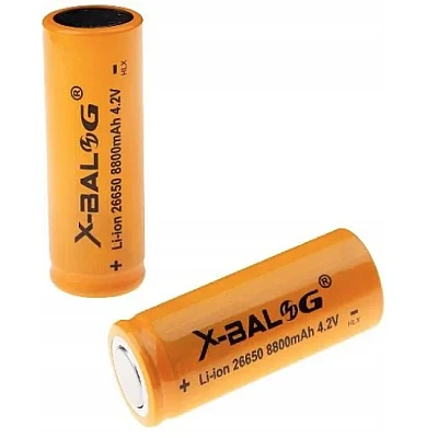 Acumulator X BALOG 26650 Reincarcabil capacitate 1800 mAh Li ion 4.2V GALBEN Acumulator X BALOG 26650 Reincarcabil capacitate 1800 mAh Li ion 4.2V GALBEN