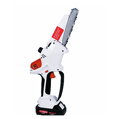 Mini fierastrau Edon MX294 Profesional 2 acumulatori 42 V 8Ah rezervor ulei sistem ungere lant lama 20 cm NEGRU CU PORTOCALIU