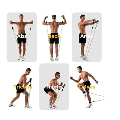 Sistem de antrenament fitness JT 003 cu corzi extensibile Sistem de antrenament fitness JT 003 cu corzi extensibile