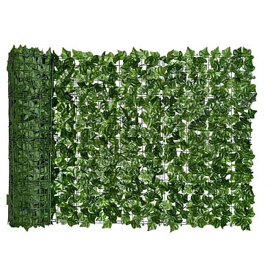 Gard 1m x 3m lungime cu frunze artificiale verde decoractiv Gard 1m x 3m lungime cu frunze artificiale verde decoractiv
