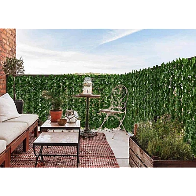 Gard 1m x 3m lungime cu frunze artificiale verde decoractiv Gard 1m x 3m lungime cu frunze artificiale verde decoractiv