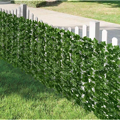 Gard 1m x 3m lungime cu frunze artificiale verde decoractiv Gard 1m x 3m lungime cu frunze artificiale verde decoractiv