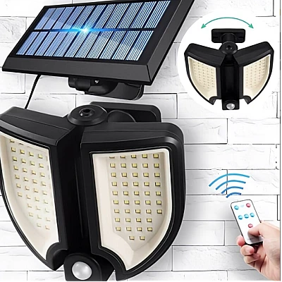 Lampa solara YT 90 cu 90 LED cu senzor de miscare si telecomanda Lampa solara YT 90 cu 90 LED cu senzor de miscare si telecomanda