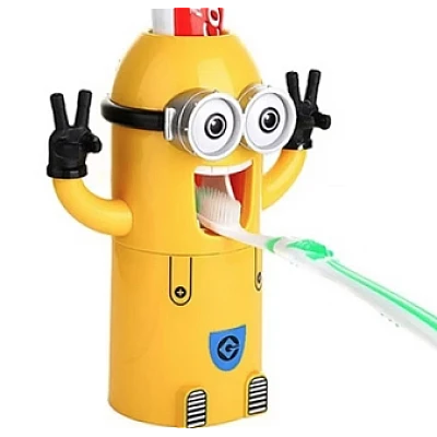 Dozator Minion pasta de dinti si suport periute Dozator Minion pasta de dinti si suport periute