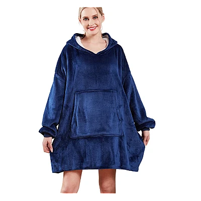 Patura tip hanorac cu maneci gluga si buzunar Oversized Patura tip hanorac cu maneci gluga si buzunar Oversized