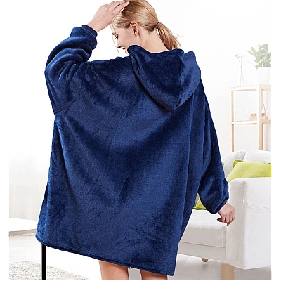 Patura tip hanorac cu maneci gluga si buzunar Oversized Patura tip hanorac cu maneci gluga si buzunar Oversized