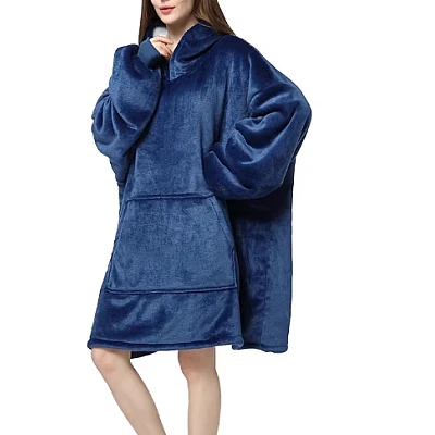Patura tip hanorac cu maneci gluga si buzunar Oversized Patura tip hanorac cu maneci gluga si buzunar Oversized