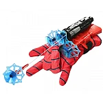 Set 2 Manusi Spiderman cu ventuze sfoara si lansator rosii