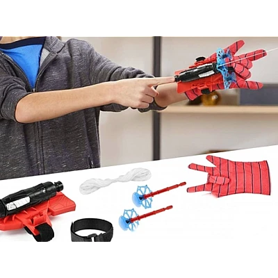Set 2 Manusi Spiderman cu ventuze sfoara si lansator rosii Set 2 Manusi Spiderman cu ventuze sfoara si lansator rosii