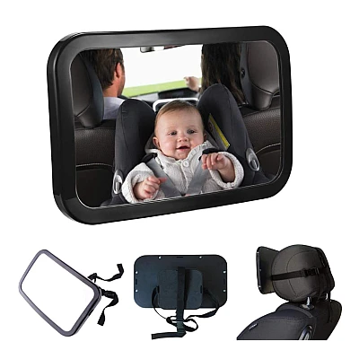 Oglinda auto supraveghere bebe fixare tetiera suport anti alunecare 360 grade Oglinda auto supraveghere bebe fixare tetiera suport anti alunecare 360 grade
