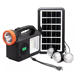 Kit solar de iluminare GD Times GD 102 cu 3 becuri radio