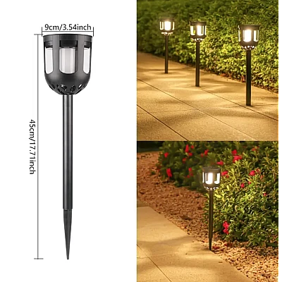 Set 2 lampi solare de gradina negre model deosebit 45 cm Set 2 lampi solare de gradina negre model deosebit 45 cm