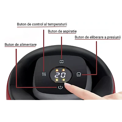 Aparat vacuum electric Terapie prin ventuze masaj si incalzire 12 niveluri de presiune Aparat vacuum electric Terapie prin ventuze masaj si incalzire 12 niveluri de presiune