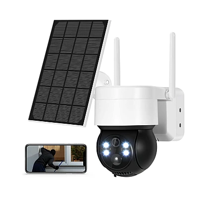 Camera de supraveghere cu panou solar senzor PIR si sirena Camera de supraveghere cu panou solar senzor PIR si sirena