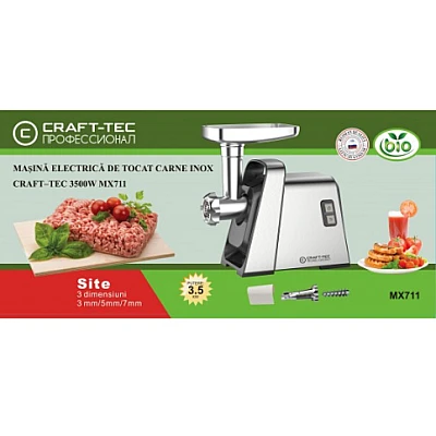 Masina de tocat carne electrica MX711 Inox 3500W Accesorii rosii carnati 3 site motor cupru Masina de tocat carne electrica MX711 Inox 3500W Accesorii rosii carnati 3 site motor cupru