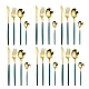 Set de 24 tacamuri elegante si rafinate cu un finisaj luxos VERDE cu AURIU Set de 24 tacamuri elegante si rafinate cu un finisaj luxos VERDE cu AURIU