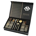 Set de 24 tacamuri elegante si rafinate cu un finisaj luxos AURII