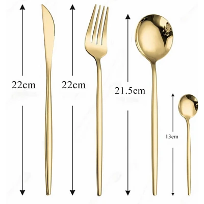 Set de 24 tacamuri elegante si rafinate cu un finisaj luxos AURII Set de 24 tacamuri elegante si rafinate cu un finisaj luxos AURII