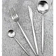Set de 24 tacamuri elegante si rafinate cu un finisaj luxos ARGINTII Set de 24 tacamuri elegante si rafinate cu un finisaj luxos ARGINTII