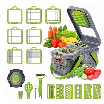 Razatoare multifunctionala pentru fructe si legume 22 piese lame din otel inoxidabil BA