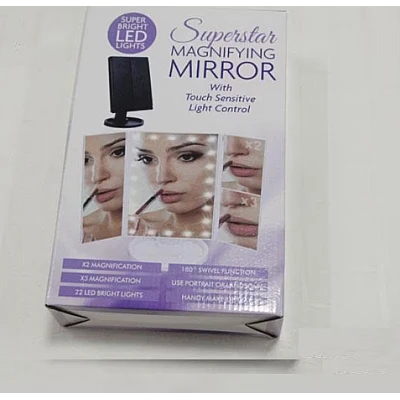 Oglinda Profesionala reglabila pentru machiaj si cosmetica cu 3 oglinzi laterale pliabile Iluminare Led Oglinda Profesionala reglabila pentru machiaj si cosmetica cu 3 oglinzi laterale pliabile Iluminare Led