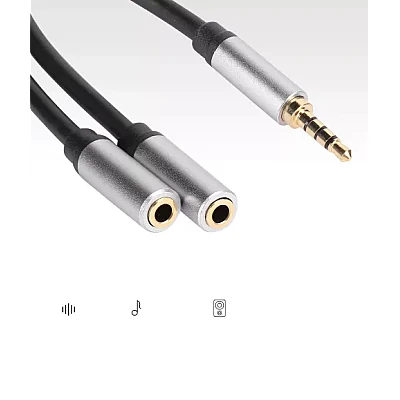 Cablu adaptor audio QHD74 de 3.5mm 20cm Cablu adaptor audio QHD74 de 3.5mm 20cm