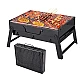 Gratar portabil tip valiza pentru gradina camping plaja din metal negru 27cmx35cmx23cm Gratar portabil tip valiza pentru gradina camping plaja din metal negru 27cmx35cmx23cm