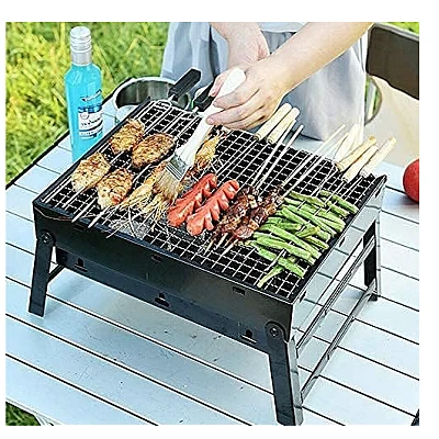 Gratar portabil tip valiza pentru gradina camping plaja din metal negru 27cmx35cmx23cm Gratar portabil tip valiza pentru gradina camping plaja din metal negru 27cmx35cmx23cm
