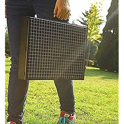 Gratar portabil tip valiza pentru gradina camping plaja din metal negru 27cmx35cmx23cm Gratar portabil tip valiza pentru gradina camping plaja din metal negru 27cmx35cmx23cm