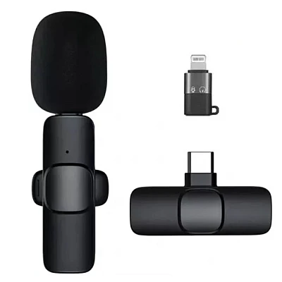 Microfon wireless K8 tip lavaliera conector USB tip C sau iPhone Microfon wireless K8 tip lavaliera conector USB tip C sau iPhone