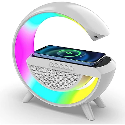 Boxa Multifunctionala 3 in 1 lampa LED RGB smart BT 2301 boxa bluetoothb incarcator telefon wireless lumina RGB Boxa Multifunctionala 3 in 1 lampa LED RGB smart BT 2301 boxa bluetoothb incarcator telefon wireless lumina RGB