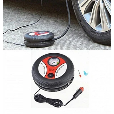 Compresor auto pentru anvelope masini si biciclete in forma de roata Compresor auto pentru anvelope masini si biciclete in forma de roata