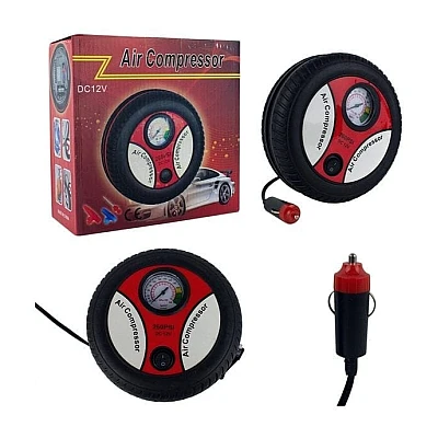 Compresor auto pentru anvelope masini si biciclete in forma de roata Compresor auto pentru anvelope masini si biciclete in forma de roata