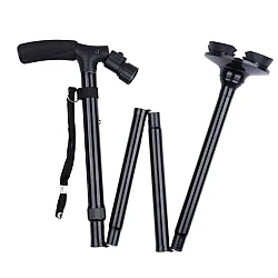 Baston de sprijin Trusty Cane cu inaltime reglabila pliabil cu lanterna