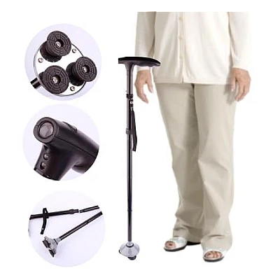 Baston de sprijin Trusty Cane cu inaltime reglabila pliabil cu lanterna Baston de sprijin Trusty Cane cu inaltime reglabila pliabil cu lanterna