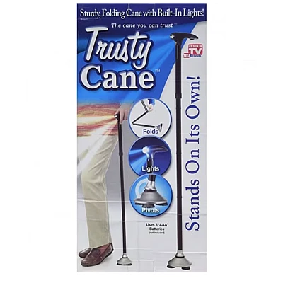 Baston de sprijin Trusty Cane cu inaltime reglabila pliabil cu lanterna Baston de sprijin Trusty Cane cu inaltime reglabila pliabil cu lanterna
