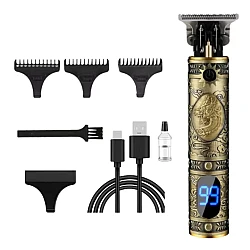 Trimmer profesional de tuns afisaj digital Vintage T9 cu acumulator