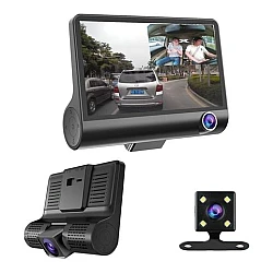 Camera auto tripla Full HD 3 camere fata/spate/interior ecran 4 inch G Senzor