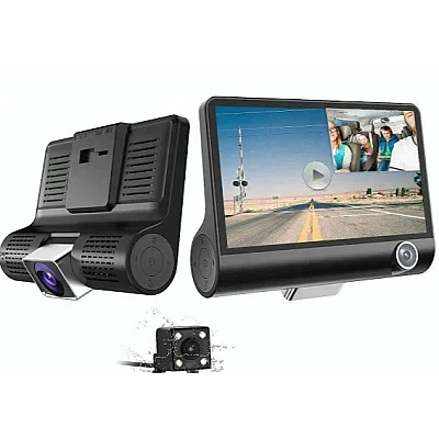 Camera auto tripla Full HD 3 camere fata/spate/interior ecran 4 inch G Senzor Camera auto tripla Full HD 3 camere fata/spate/interior ecran 4 inch G Senzor