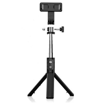Selfie Stick cu telecomanda bluetooth si trepied P20S negru Selfie Stick cu telecomanda bluetooth si trepied P20S negru