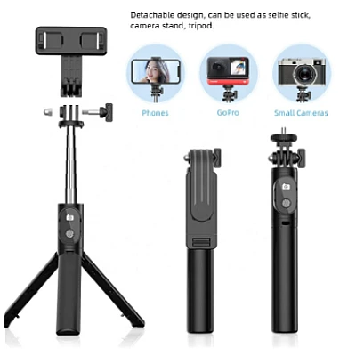 Selfie Stick cu telecomanda bluetooth si trepied P20S negru Selfie Stick cu telecomanda bluetooth si trepied P20S negru