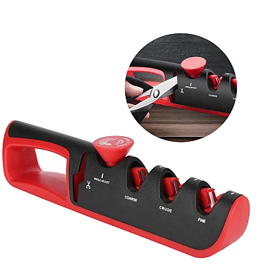 UB Ascutitor profesional de cutite ajustabil 4 in 1 Negru/Rosu